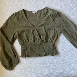 Cinched waist, cropped Madewell Blouse